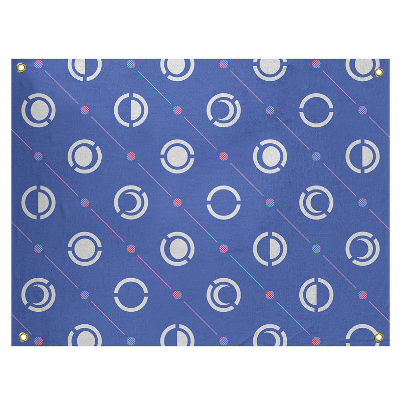 Tapisserie, H 26 po x l 36 po, Bleu/blanc/rose