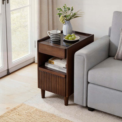 Wooden End Table,Ideal for Compact Storage and Modern Home Decor