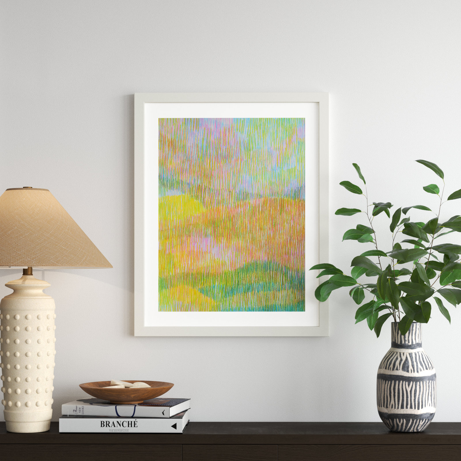 Summerhill Painting by Jacques Pilon, 30" H x 24" W x 1.25" D, White
