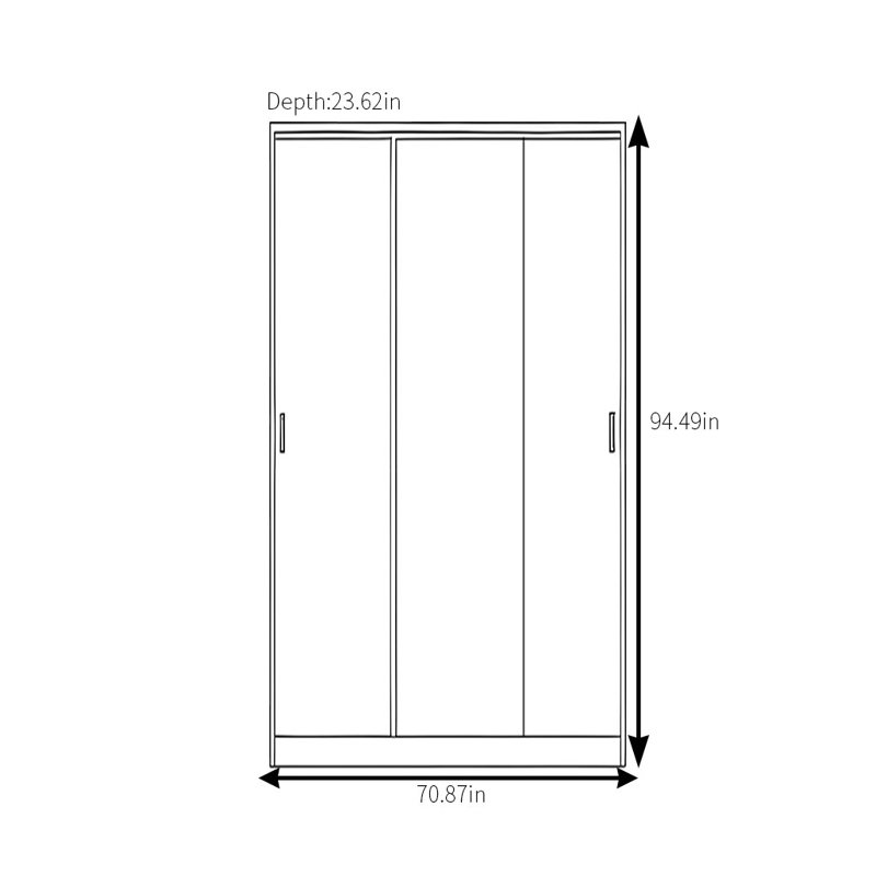 Simple Classic Walnut Wardrobe, 94" H x 71" W x 24" D