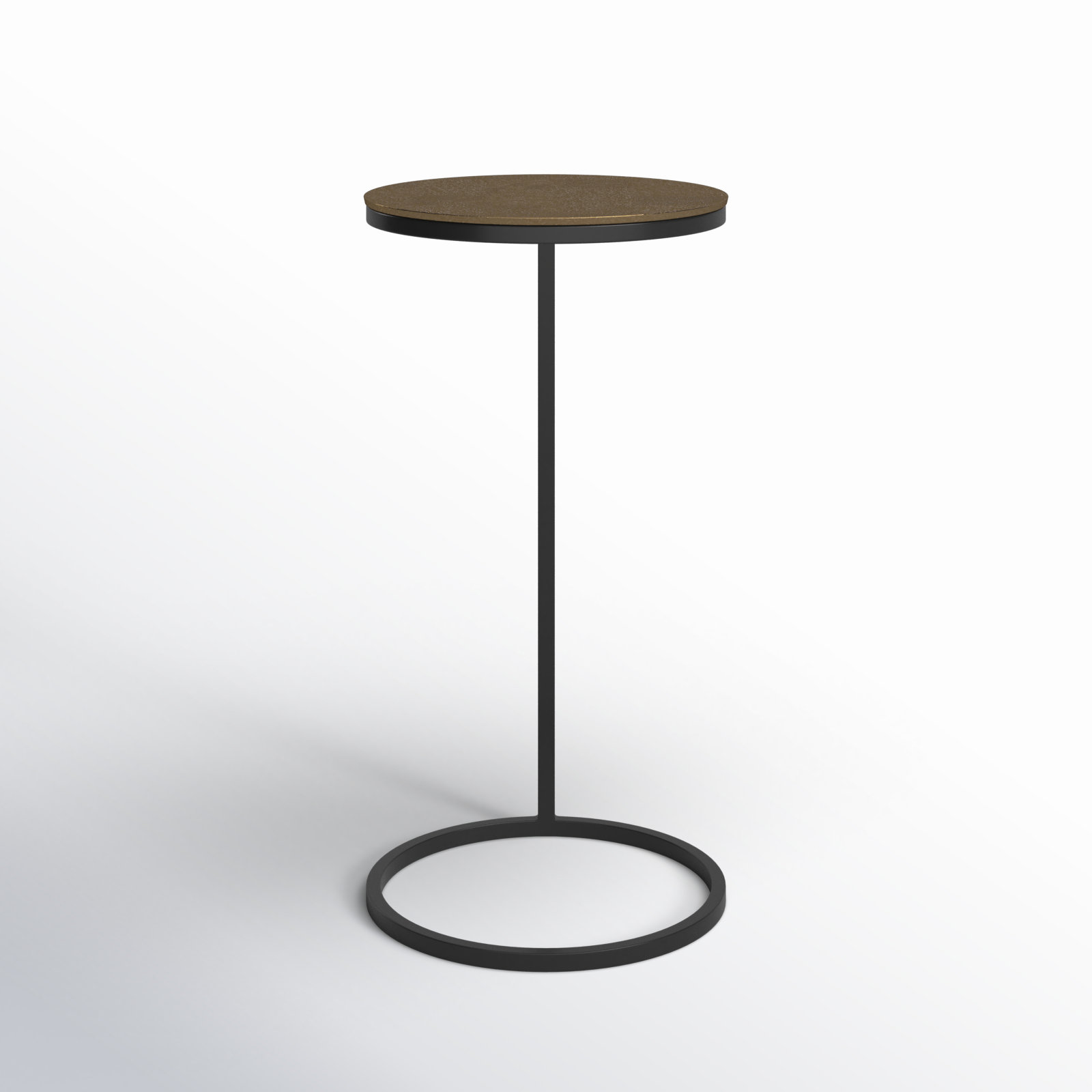 Addie C Table End Table, Antique Gold Top/Black Base