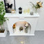 White Manufactured Wood Freestanding Fireplace