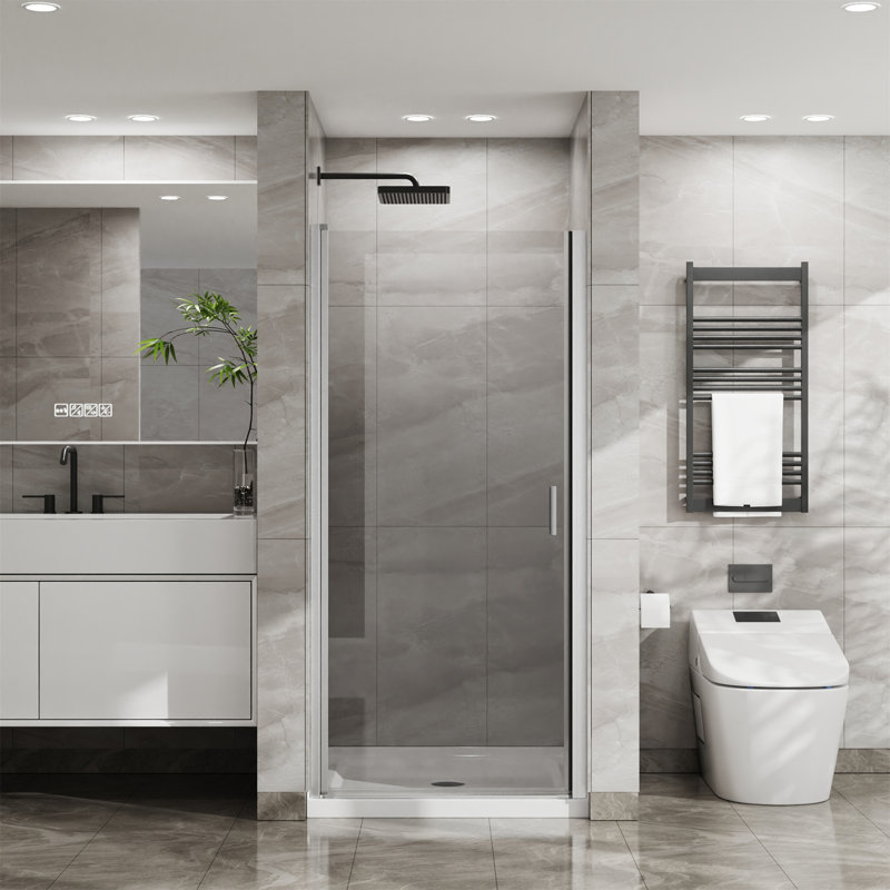 Goodyo 34"X72" Pivot Shower Door, Chrome