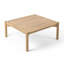 Table basse carrée d'extérieur en bois d'acacia massif, table basse de patio à profil bas robuste et résistant aux intempéries, table d'appoint centrale extérieure à lattes durable