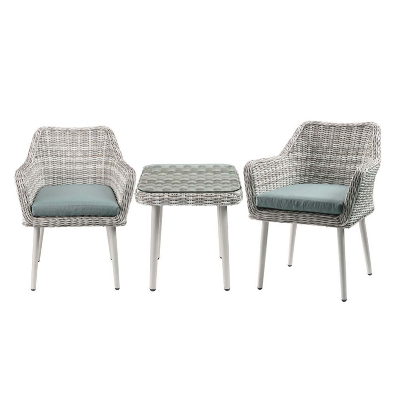 Mauricette 2 - Person Rectangular Outdoor Dining Set with Cushions