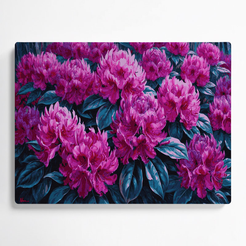 Art mural en métal Botanical Rhododendrons, H 11 po x l 14 po