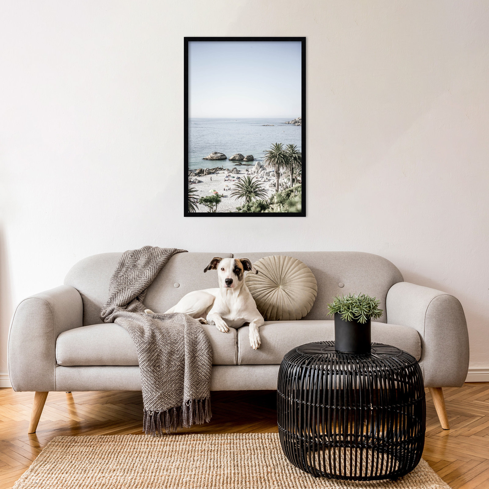 Pindall "Clifton Beach" Print, Black, 33" H x 23" W