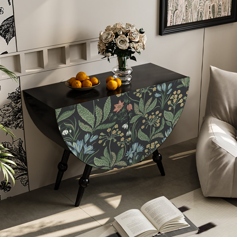 Multifunction semicircle vintage decor cabinet