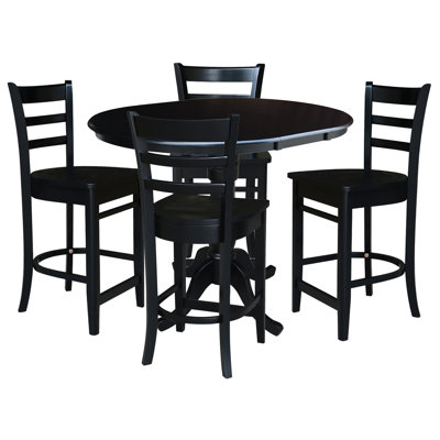 Counter Height Extendable Solid Wood Dining Set