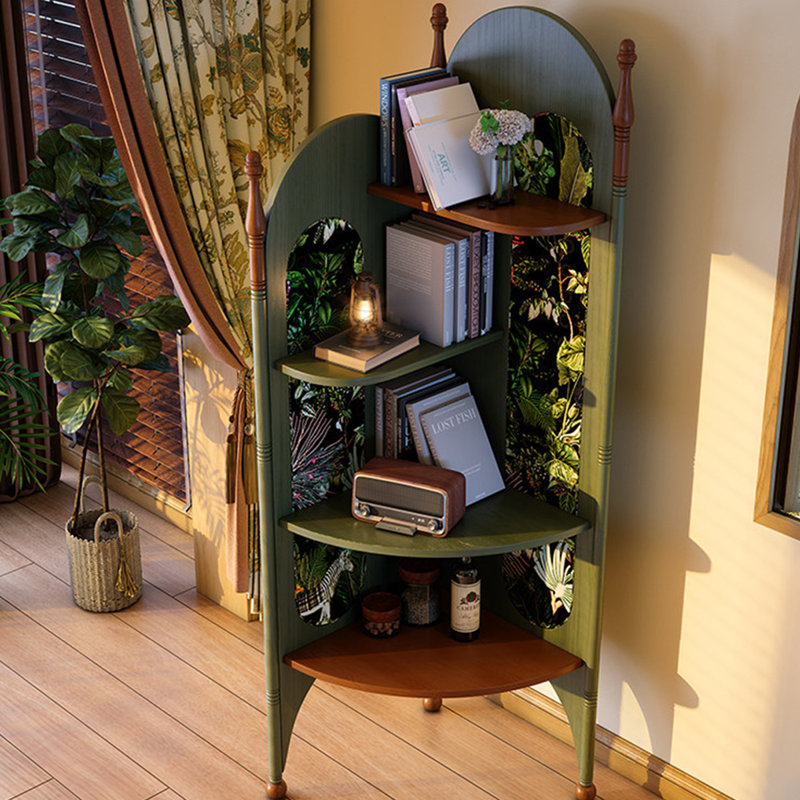 21.26"Green Solid Wood Bookshelf