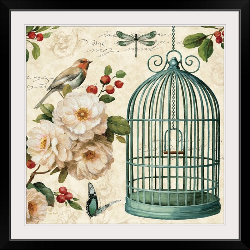 « i » par lisa audit, impression Free as a Bird, Cadre noir, H 20" x l 20" x P 1"
