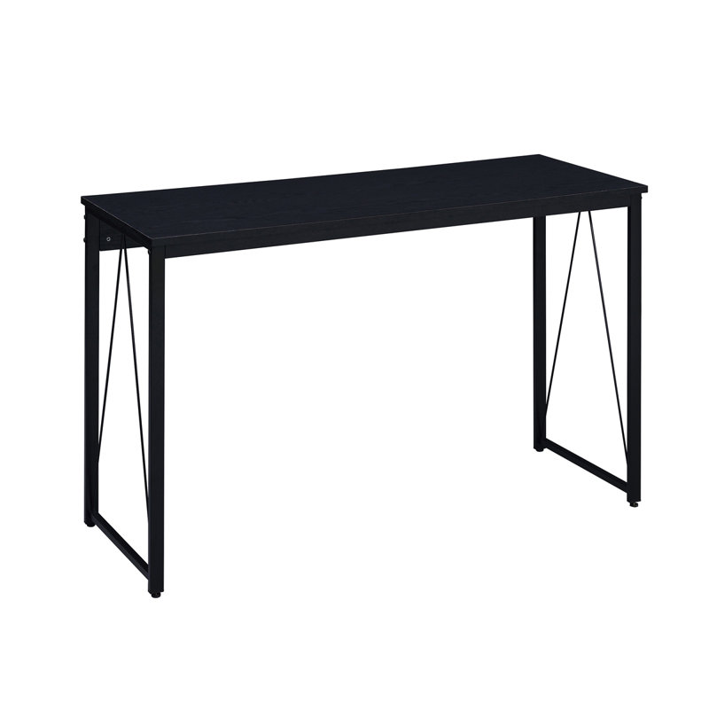 Writing Desk with Metal Sled Base, Black, 28.5" H x 47.5" W x 19.5" D