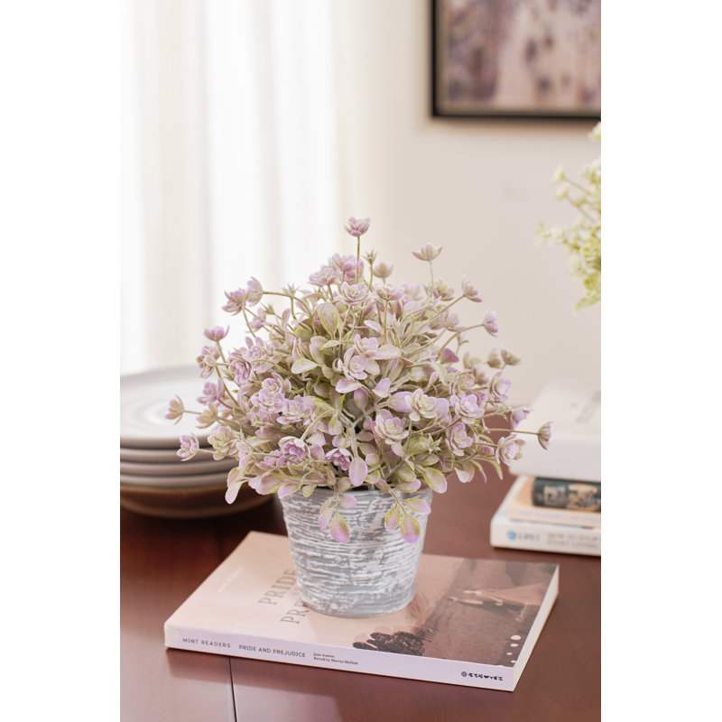 Artificial Thyme In Pot, Purple
