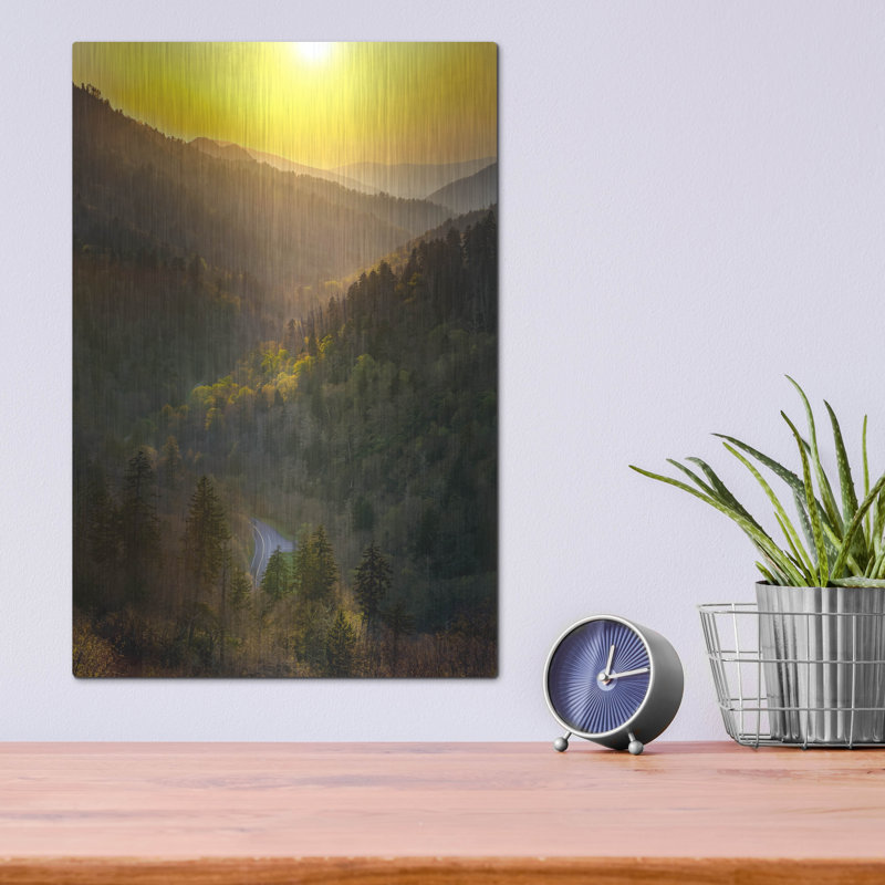 Loon Peak® «Sunset Valley In The Smokies» par Jonathan Ross, art mural en métal, H 16 po x l 12 po