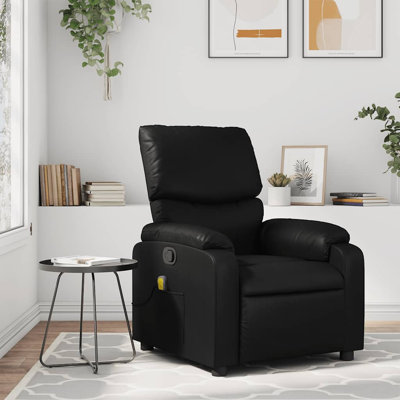 Fauteuil inclinable de massage en similicuir noir
