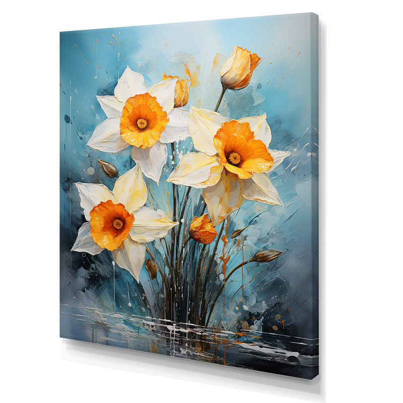 «Daffodil Bloom Sunshine III», reproduction sur toile, Toile tendue, H 44 po x l 34 po x P 1,5 po