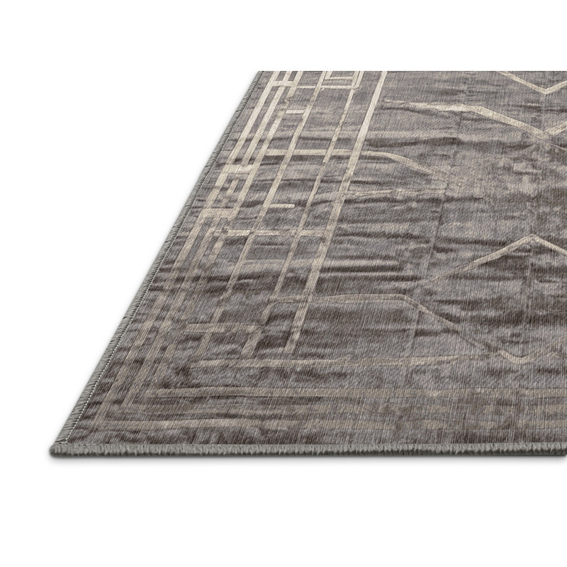 Machine Washable Gray Area Rug, Rectangle 8' x 10'