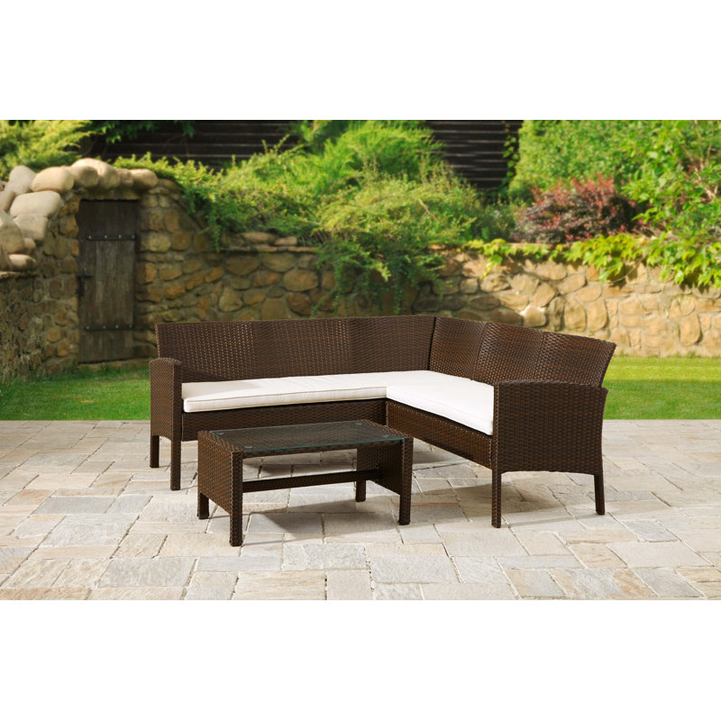  Corner Sofa Set, Brown