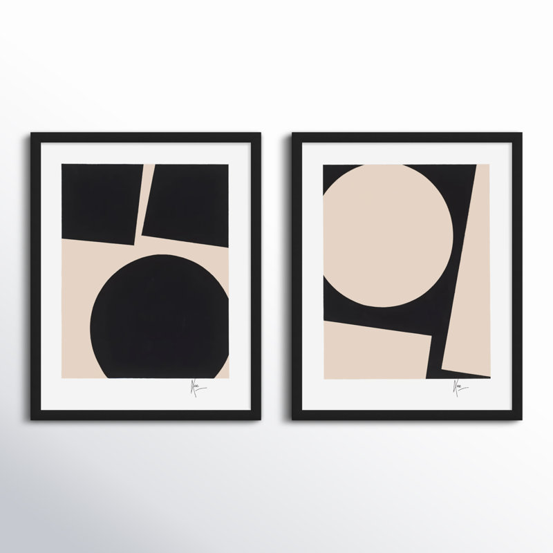 You & Me. Set Of 2 Print by Lee Lessem, 30" H x 24" W x 1.25" D, Black
