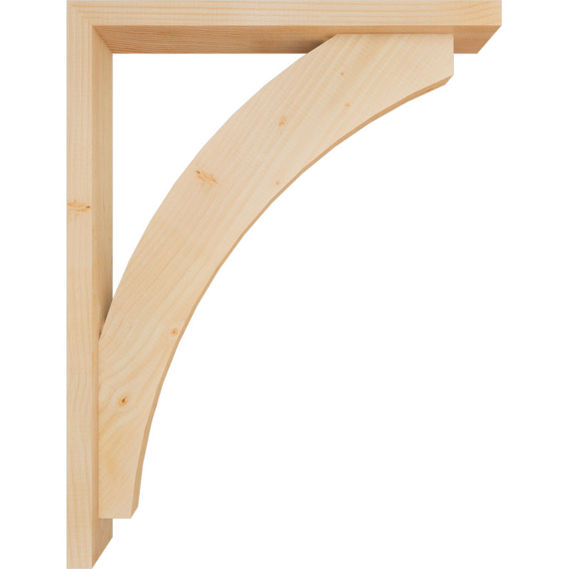 Thorton Block Bracket with Offset Brace, 34 x 26, 3 1/2"W Douglas Fir (Smooth)