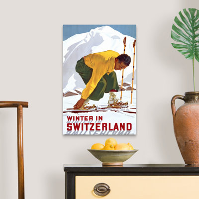 " Winter In Switzerland, Vintage Poster, By Erich Hermes " by Erich Hermes