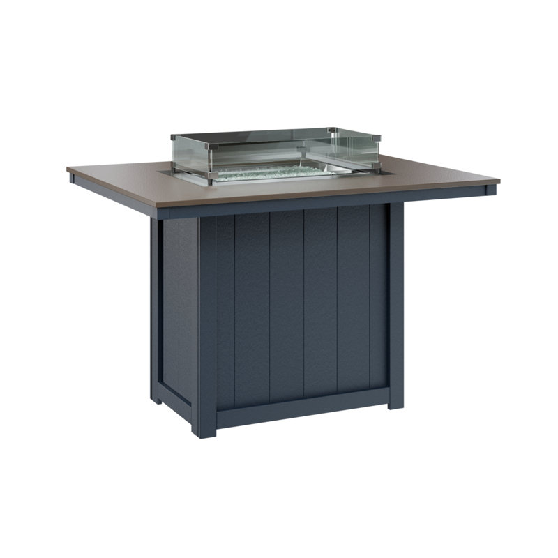 Foyer de table berlinois Donoma, H 36 po x l 41 po x P 54 po, Bronze martelé avec base bleu marine