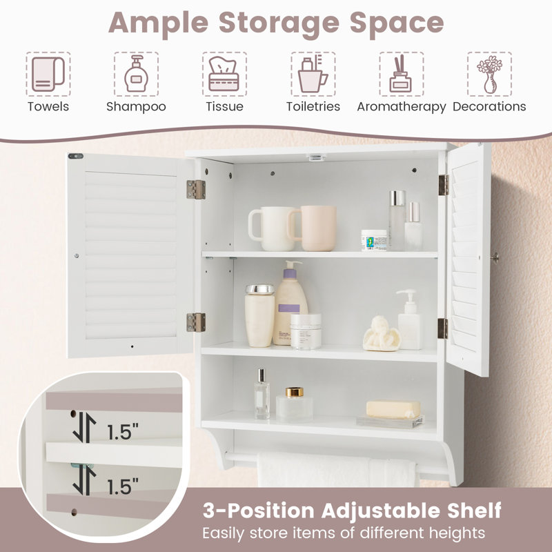 Daveah Bathroom Cabinet, White
