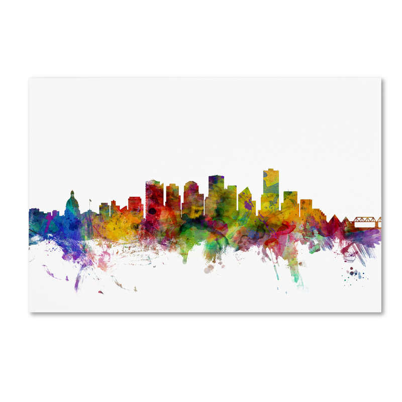 « edmonton canada horizon », reproduction d’impression sur toile tendue, H 22 po x l 32 po x P 2 po
