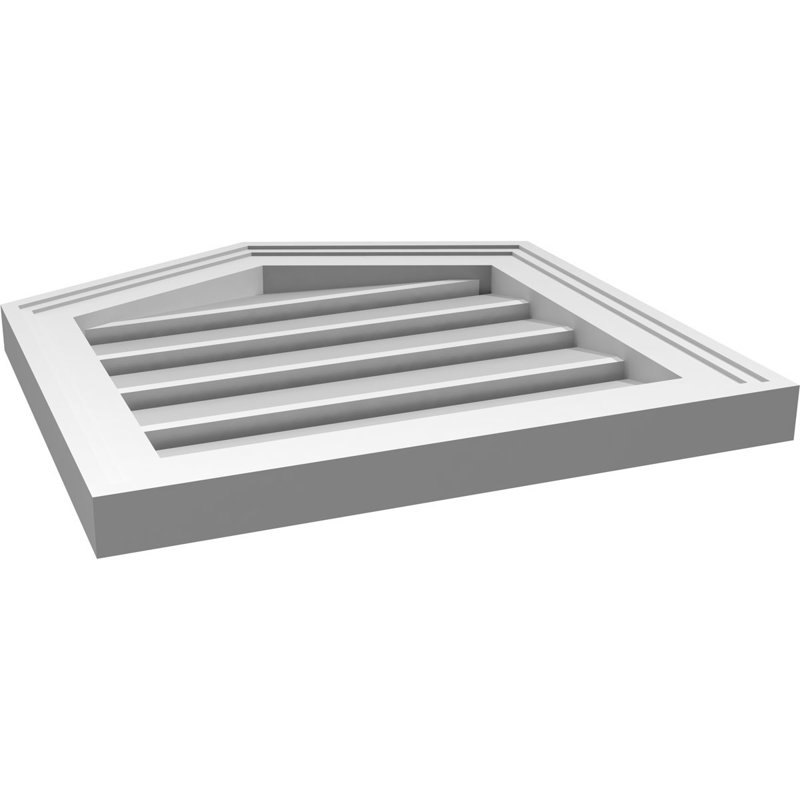 Ventilé à pignon fonctionnel en uréthane à hauteur de sommet 5 pintes, brun clair apprêté, H 18 po x l 18 po x P 1,5 po