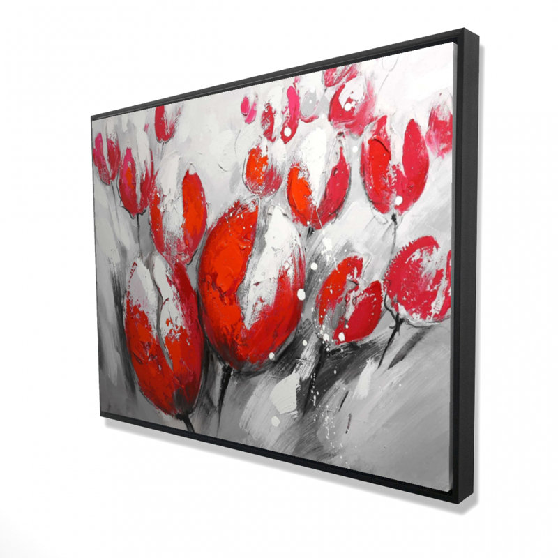 Red Tulips Print On Canvas