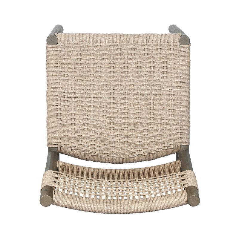 Outdoor Teak Dining Side Chair, Vintage White