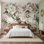 Décoration murale amovible pivoines rosées et accents dorés