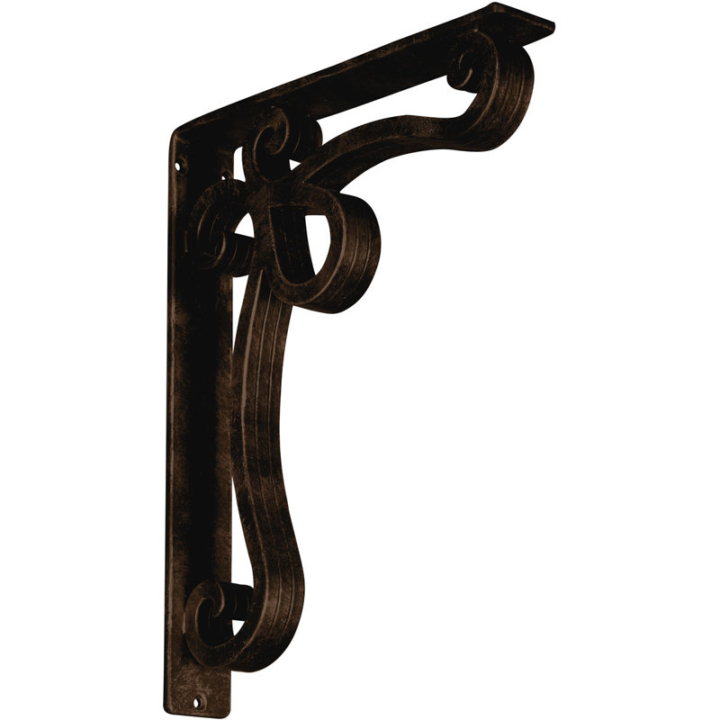 Support en fer forgé Orléans de 2 po x l 12 po x H 15 po, Bronze vieilli, H 15 po x l 2 po x P 12 po