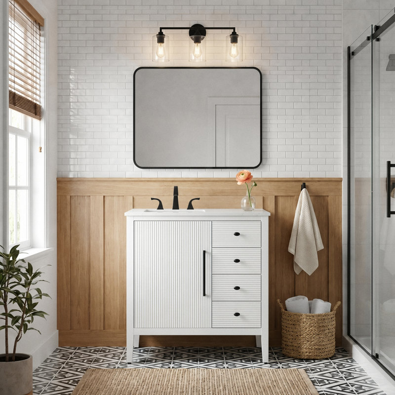 Meuble-lavabo simple 32 po, Blanc