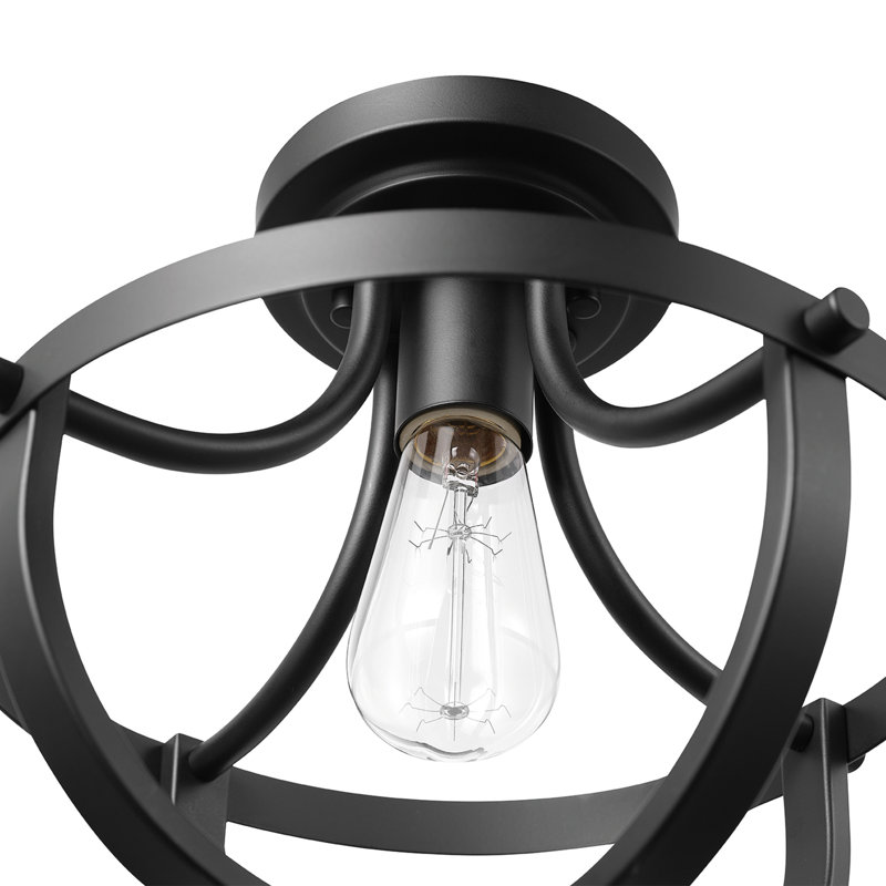 Plafonnier encastré 1 lumière noir mat Warrensville