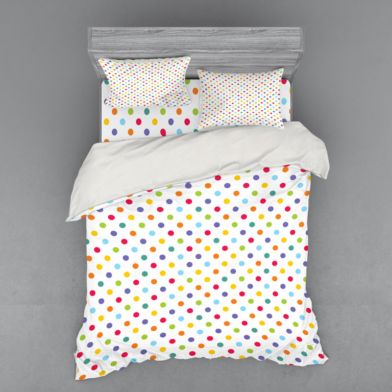 Ensemble de housse de couette en microfibre rose / jaune / blanc, Housse de couette grand + 3 pièces supplémentair