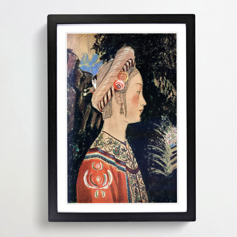 Kosenbi by Fujishima Takeji - Framed Print, 48cm H x 36cm W x 2cm D, Black Framed