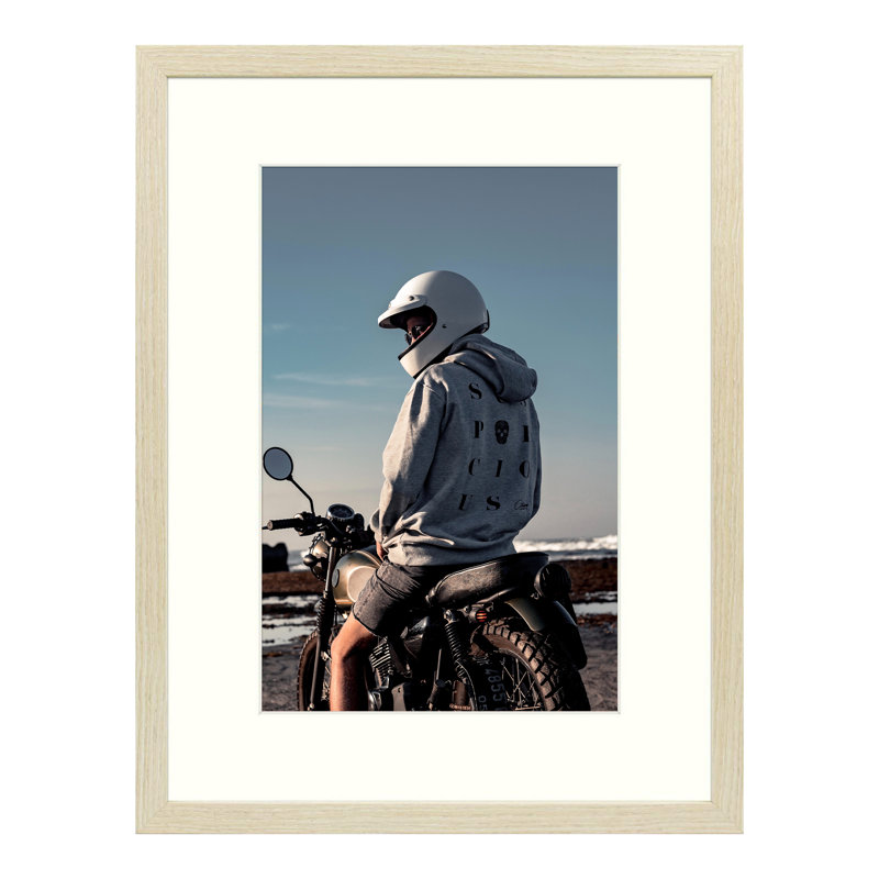 Cadre simple, Blanc / Brun, 12 po x 16 po
