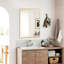 Miroir mural de salle de bain doré avec cadre rectangulaire en métal-758514187-758514190