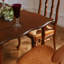 Table de salle à manger rectangulaire en bois massif brun avec pattes pivotantes-1229693975