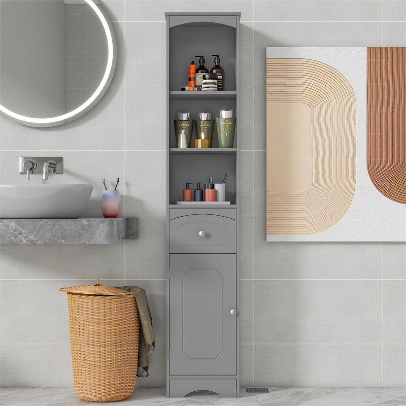 Amante Freestanding Linen Cabinet, Grey