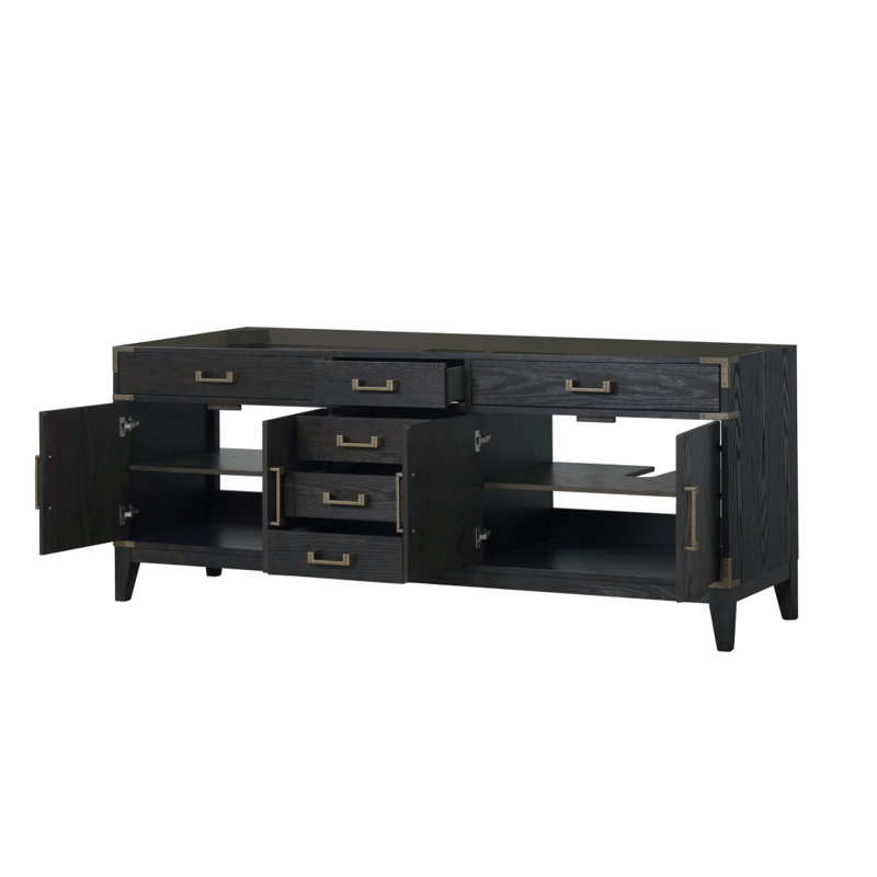 Meuble-lavabo double en chêne noir 84 po X P 22 po D