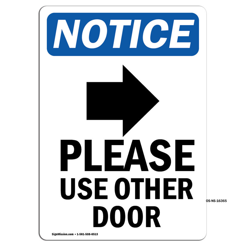 Please Use Other Door Sign