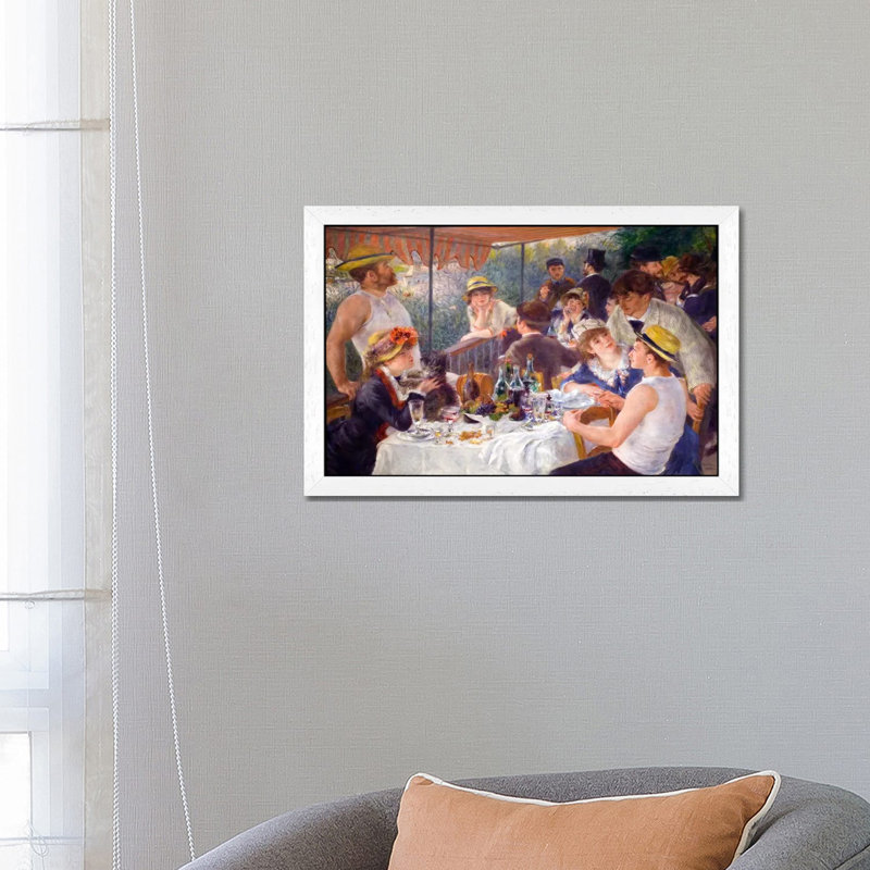 The Luncheon Of The Boating Party 1881 by Pierre-Auguste Renoir - Floater Frame Painting on Canvas, White