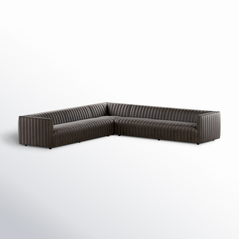 Augustine Sectional, Deacon Wolf Genuine Leather