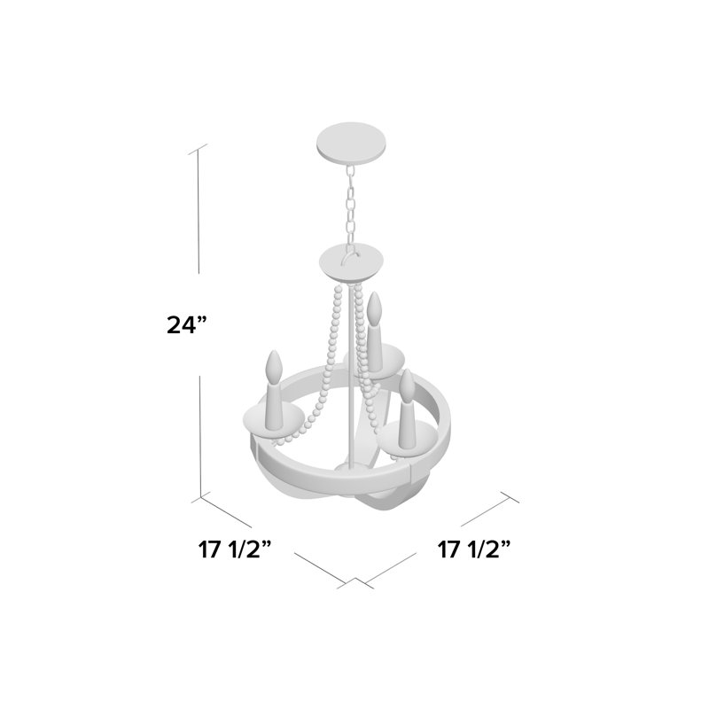 Lustre en roue de chariot à 3 lumières de style bougie avec détails en bois Craftsbury