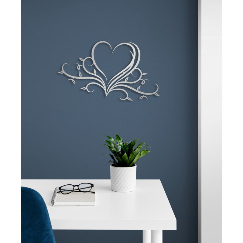 Cœur en métal, décoration murale «Love Art» avec votre texte personnalisé pour décoration intérieure, mariage, cadeau de la Saint-Valentin