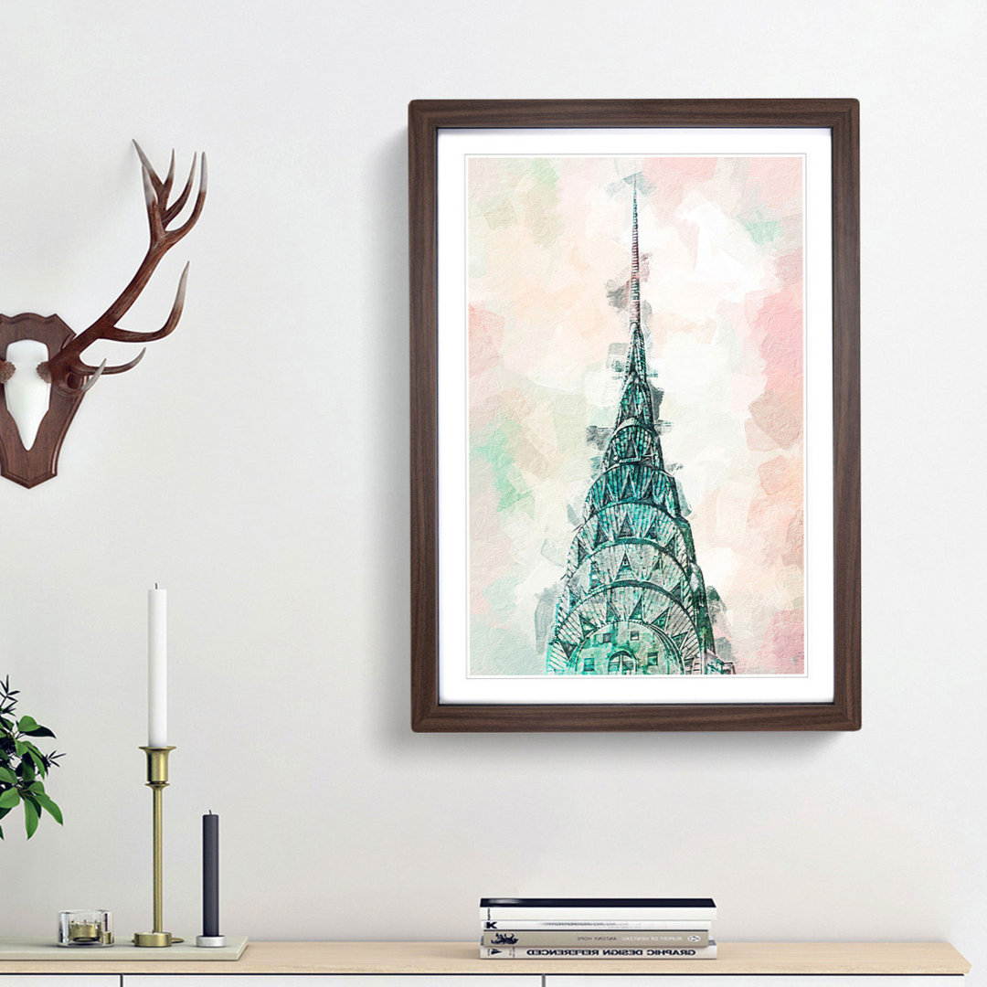 New York City Empire State Building in Abstract - Picture Frame Painting Print