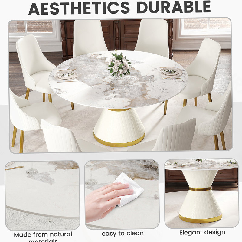 Mercer41 Modern Round Dining Table With Pedestal Base | Wayfair