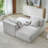 Boneless Compressible Double Chaise Lounge With Cupholders - No Assembly Required, Fluffy Modern Sleeper Loveseat For Indoor Living Room Bedroom Reading-1953640049